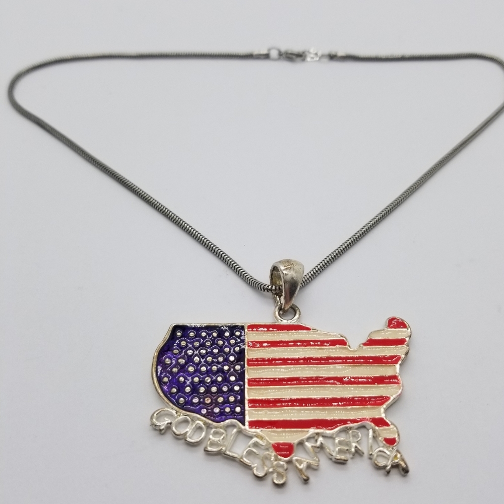 Necklace 4th July American Flag